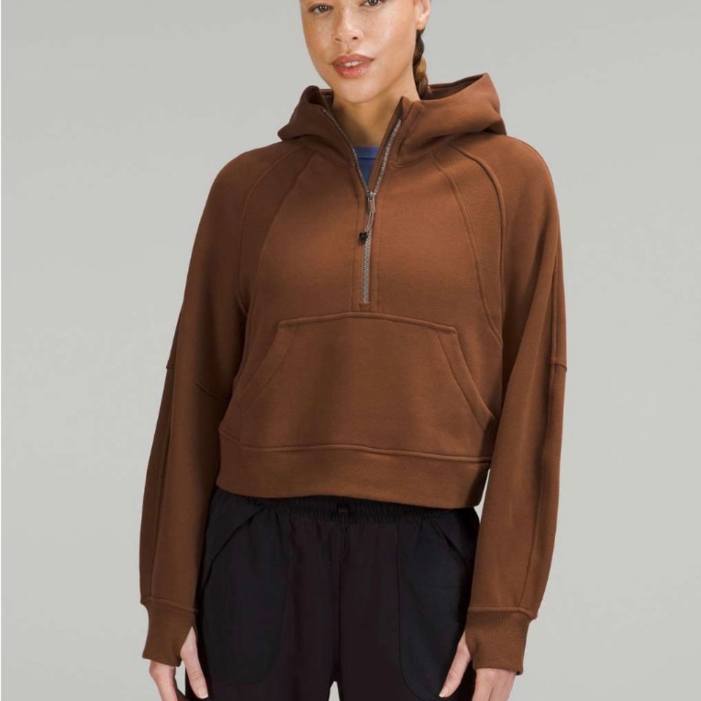 Lululemon Scuba Oversized Half-Zip Hoodie Roasted Brown Size XS/S